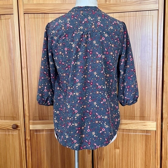 Matilda Jane Medium Floral Pleated Boho Shirt Ditsy Floral Ruffle Blue Casual - Picture 3 of 7